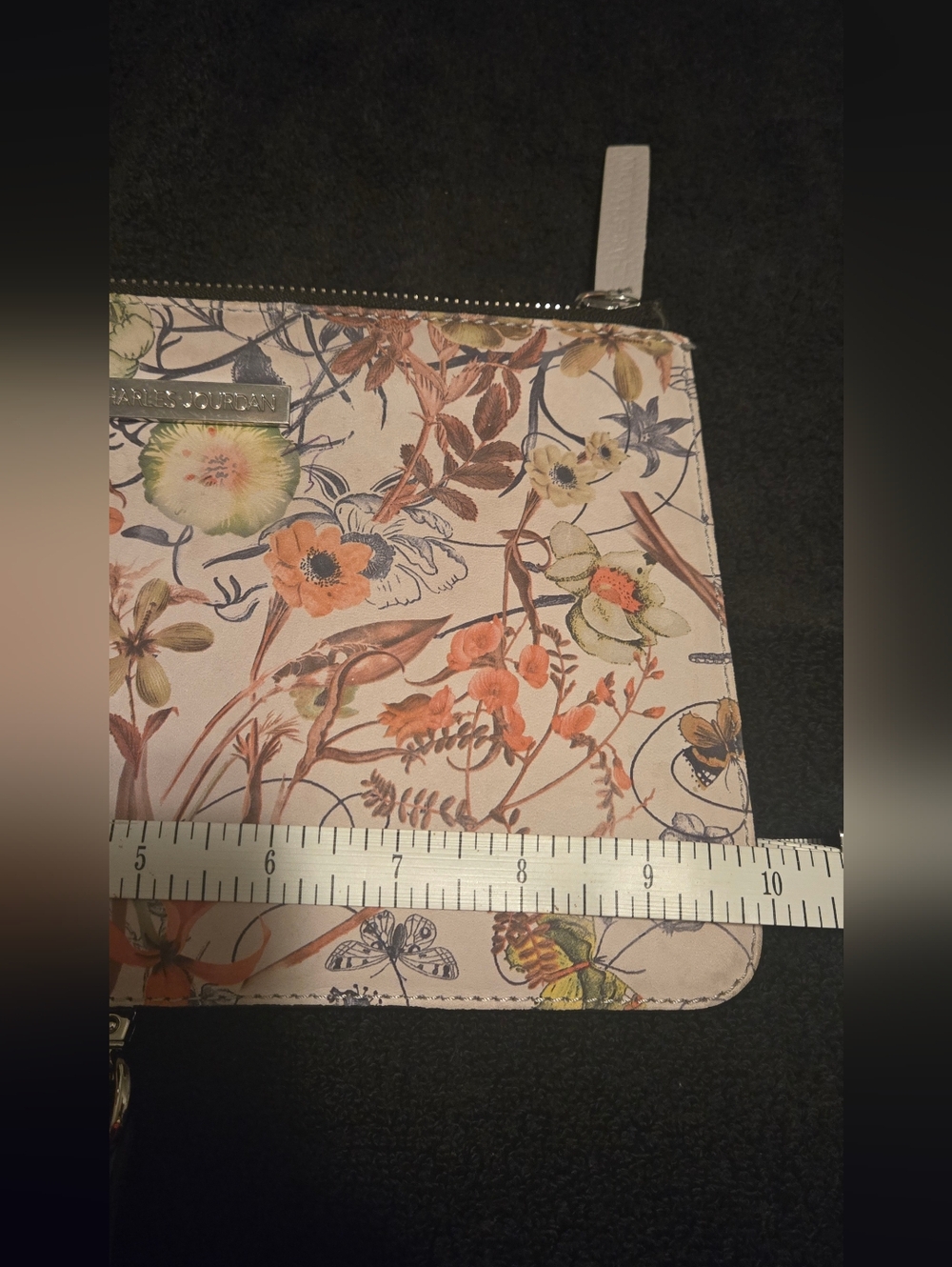 Charles Jourdan Floral Crossbody - Cream with Orange, Green, Blue Accents - Picture 3 of 9